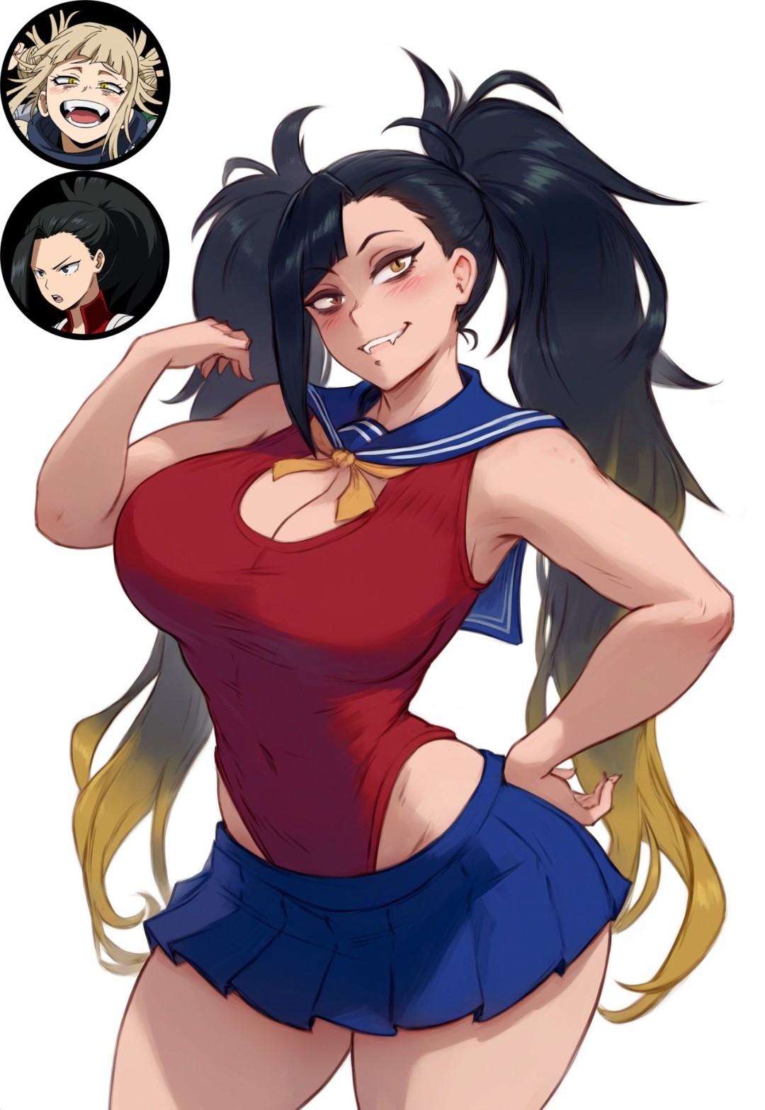 my hero academia, himiko toga, momo yaoyorozu, krystalizedart, black hair -  R-34.XYZ