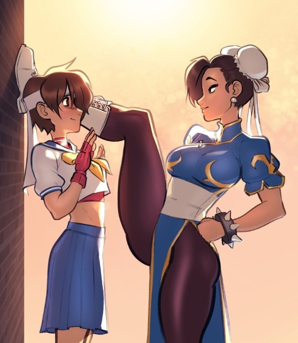 leg up, capcom, dominant female, sakura kasugano, kabedon - R-34.XYZ